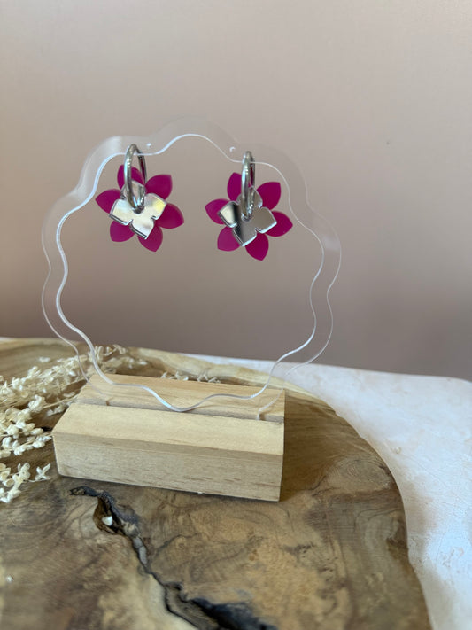 Boucles d'oreilles Créoles interchangeables - Les Pétales Enchantées