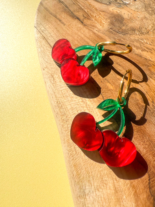 Boucles  d'oreilles Créoles Interchangeables – Chérie Cerise