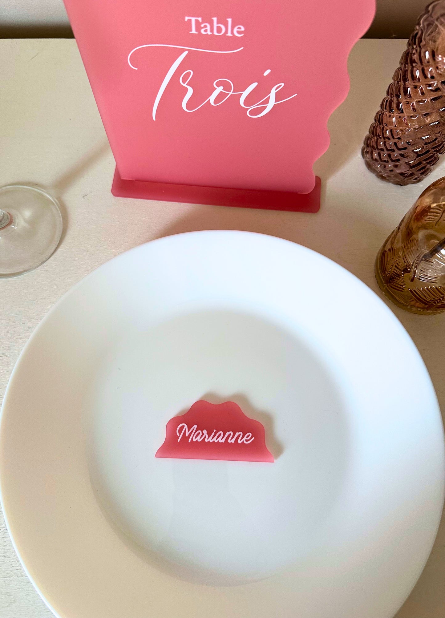 Numéro de table - Vague Rosée