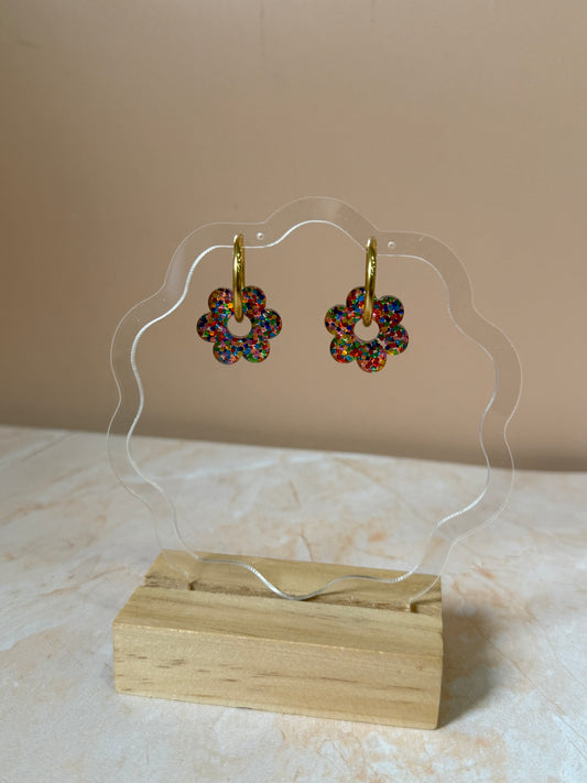 Boucles d'oreilles Créoles interchangeables - Confettis