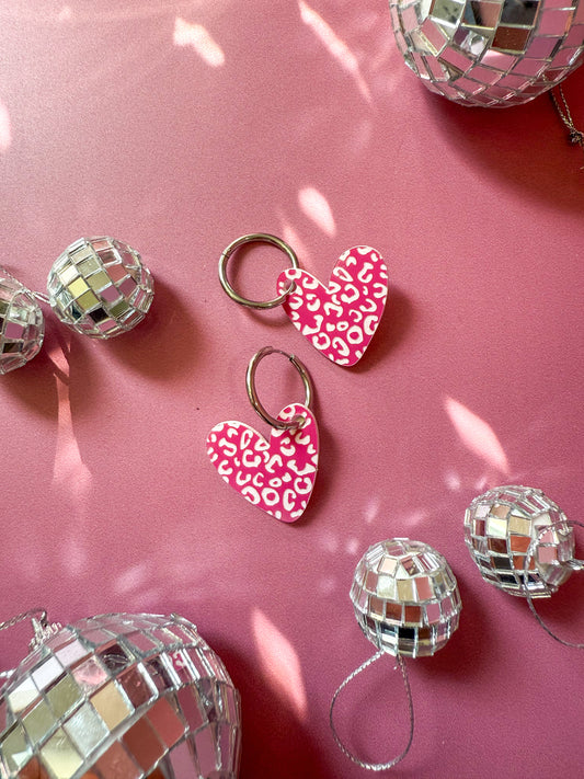 Boucles  d'oreilles Créoles Interchangeables – Les Cœurs Léopink