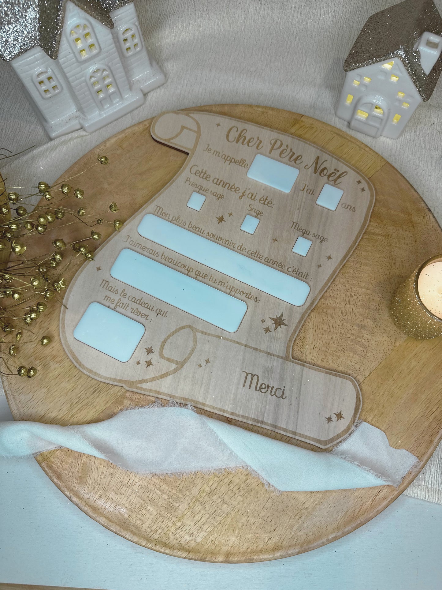 Liste Père Noël en bois