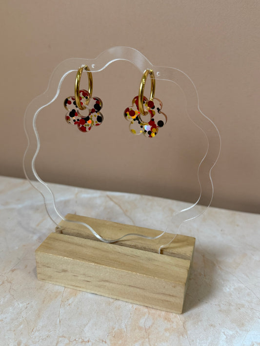 Boucles d'oreilles Créoles interchangeables - Daisy Rouge d’Or