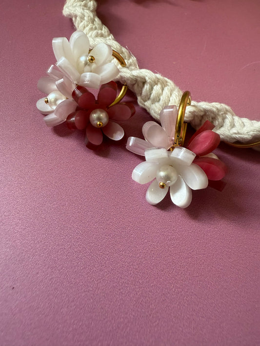 Créoles interchangeables - Bouquet de fleurs