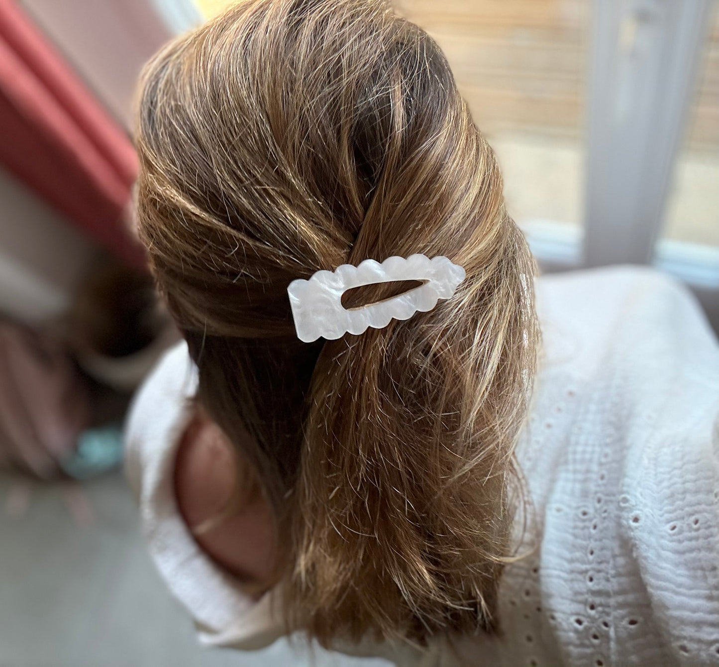 Barrettes crocodiles pailletées - Festonnée