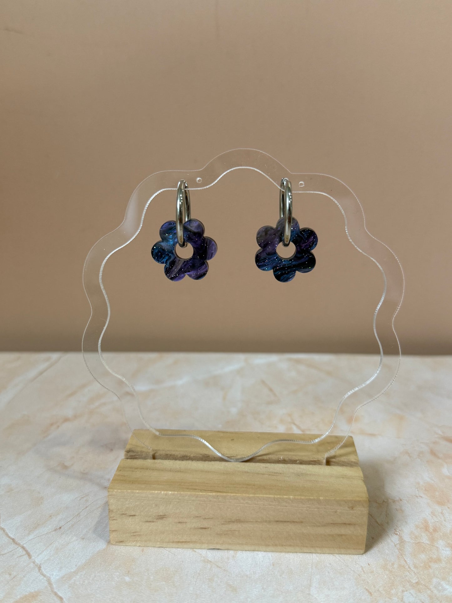 Boucles d'oreilles Créoles interchangeables - Daisy Céleste
