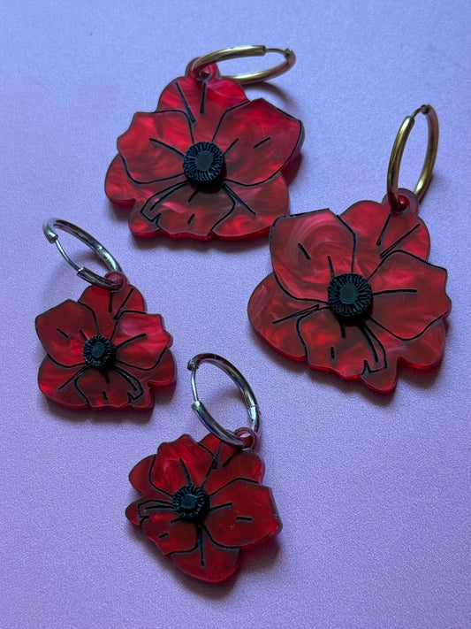 Créoles interchangeables - Coquelicot