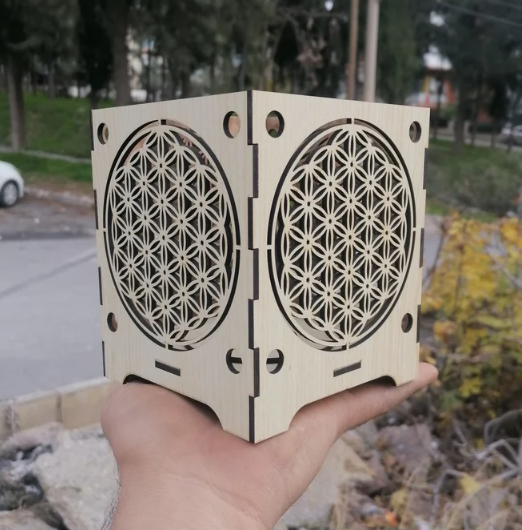 Photophore fleur de vie en bois