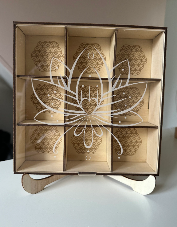 Boite rangement pierres - fleur de vie - Lotus