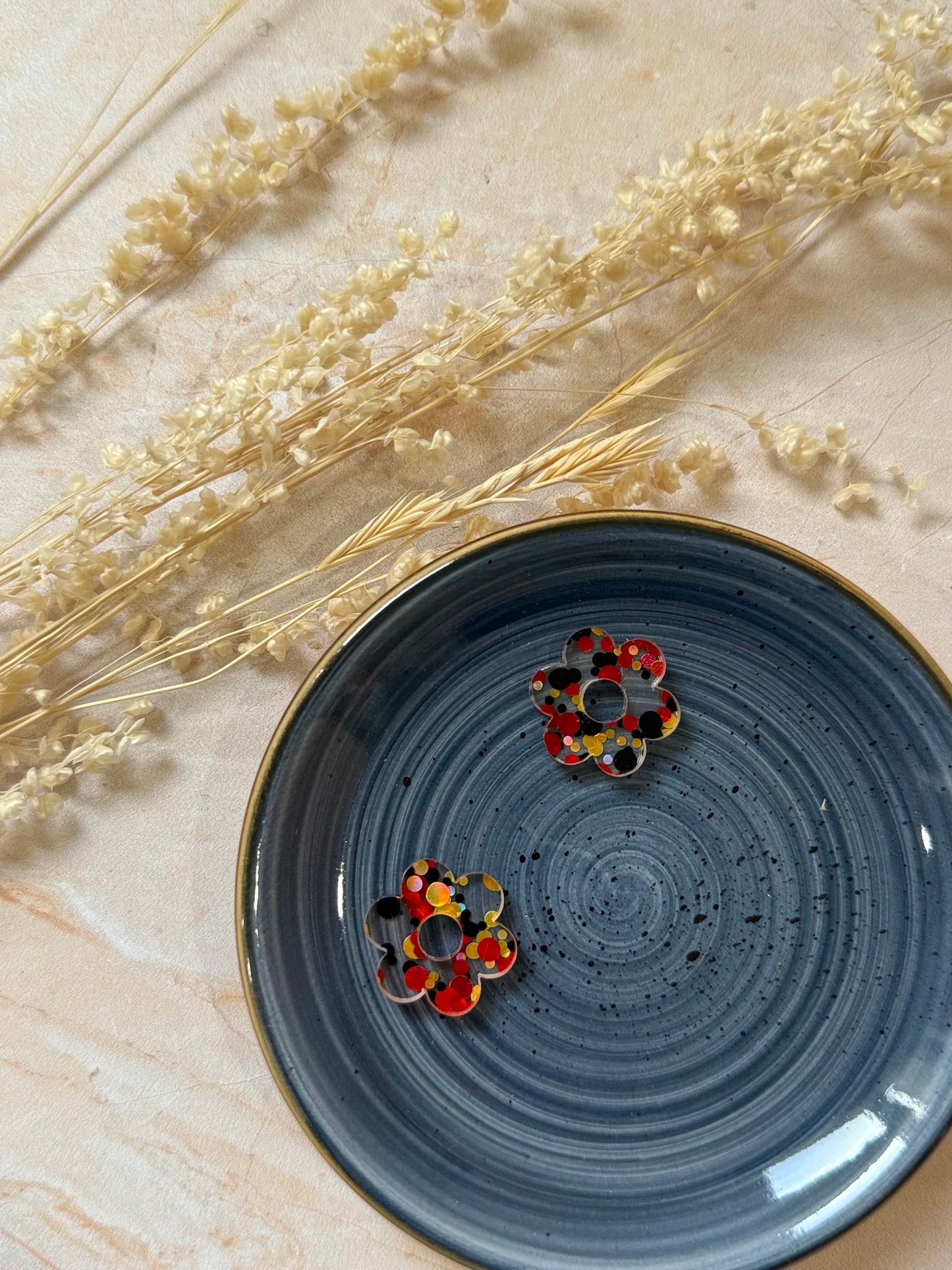 Boucles d'oreilles Créoles interchangeables - Daisy Rouge d’Or