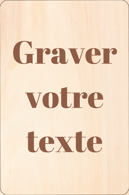 Carte postale en bois texte libre