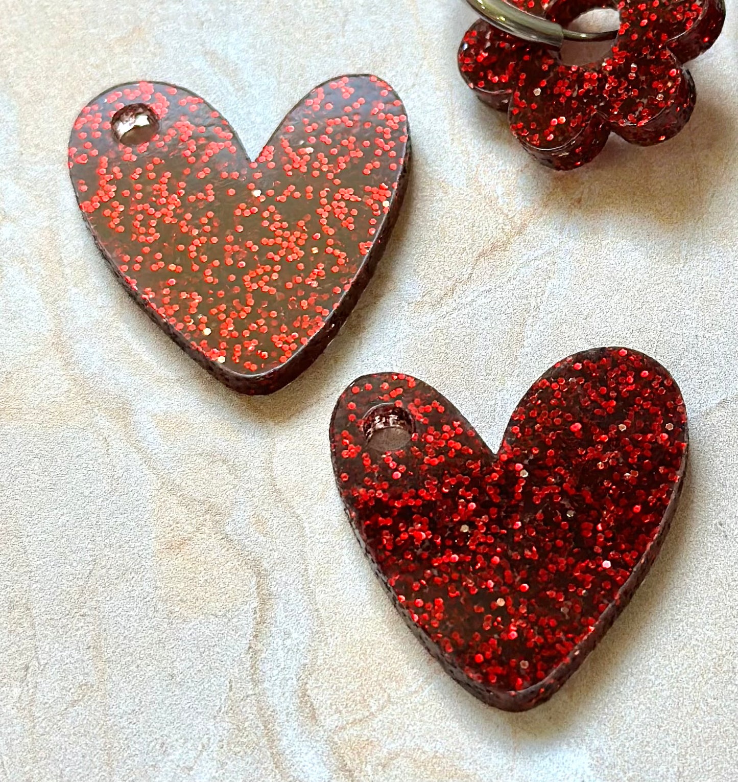 Boucles d'oreilles Créoles interchangeables - Amour Pailleté