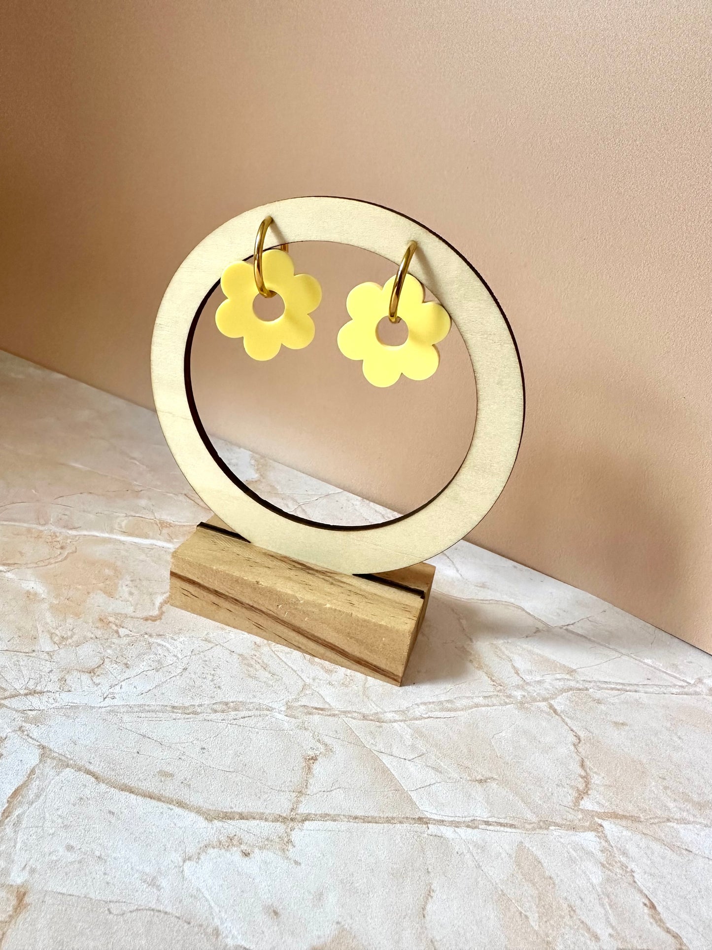 Boucles d'oreilles Créoles interchangeables - Maxi Daisy (Fleur)