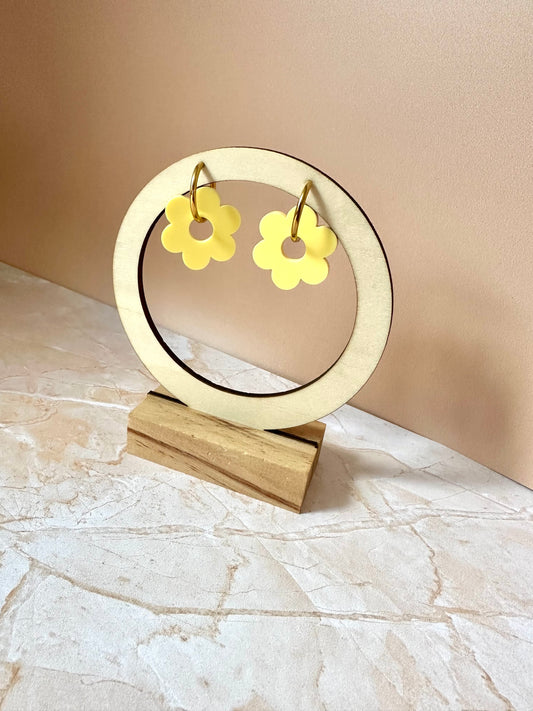 Boucles d'oreilles Créoles interchangeables - Maxi Daisy (Fleur)