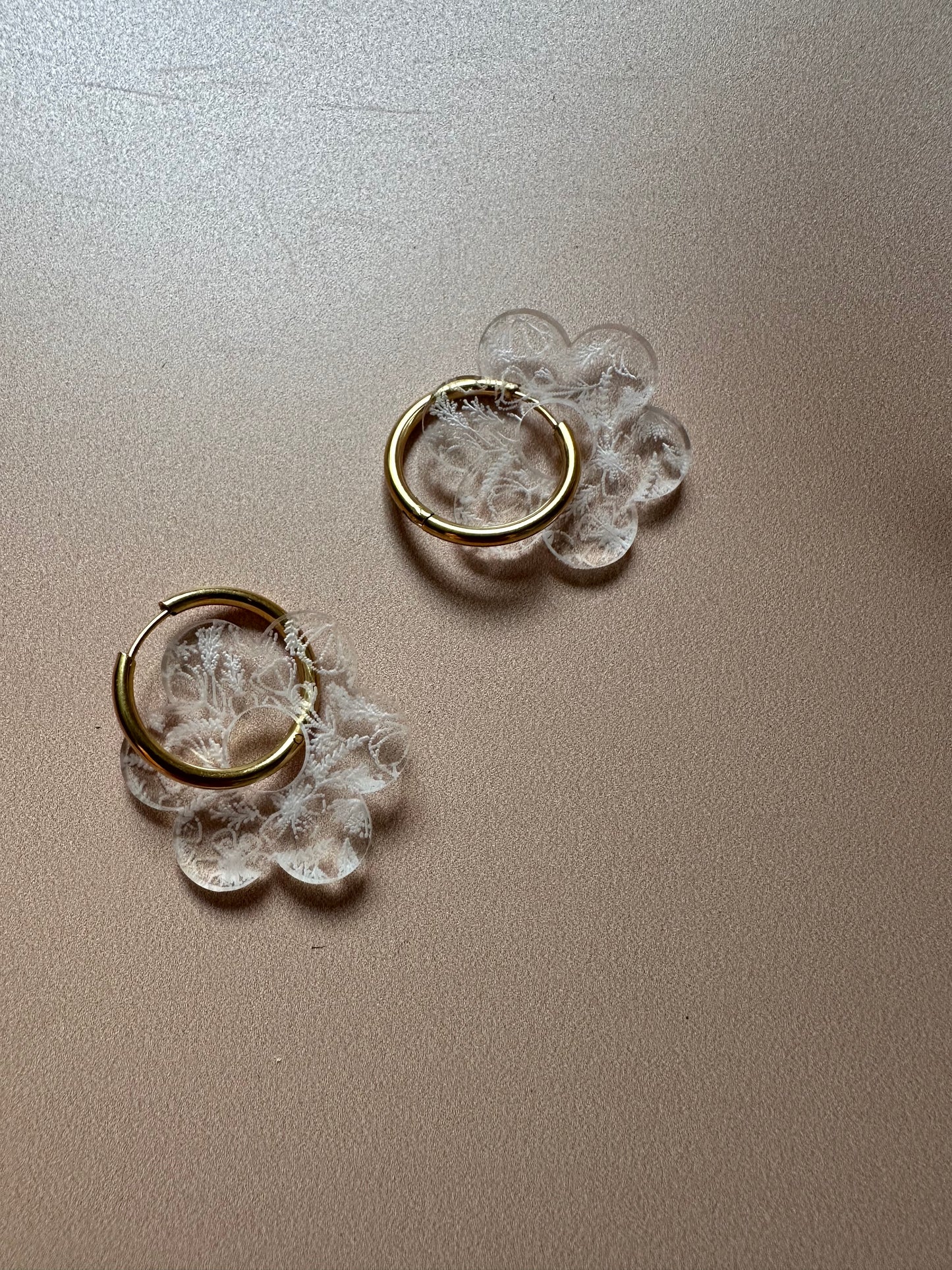 Boucles d'oreilles Créoles interchangeables - Fleur de cristal