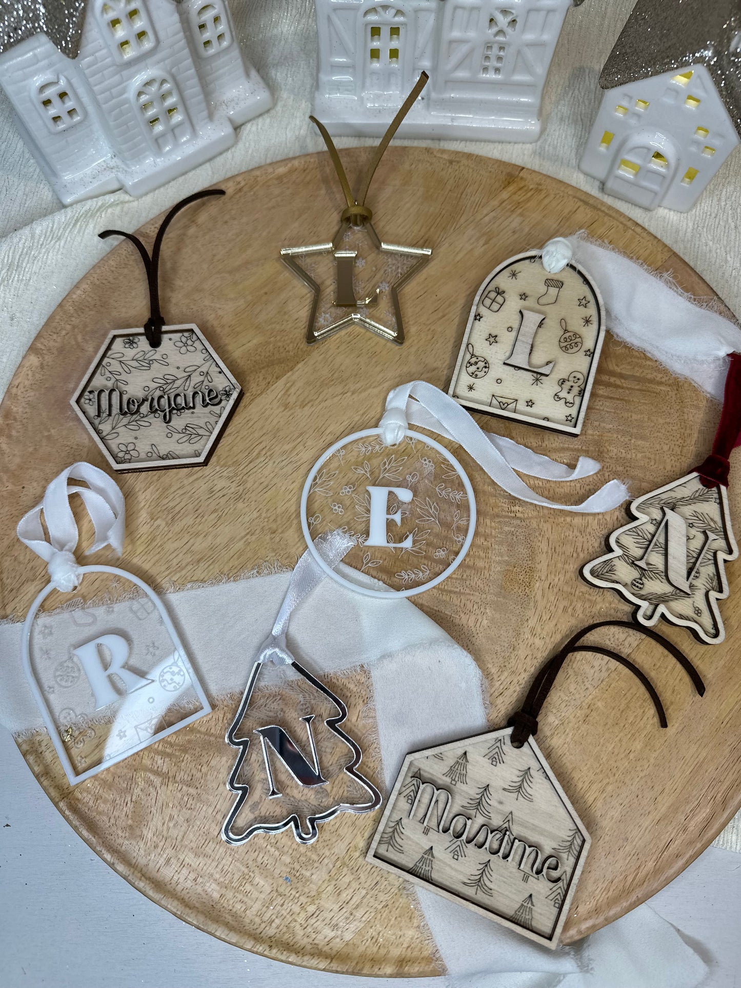 Boule de Noël Personnalisée étoile avec Initiale