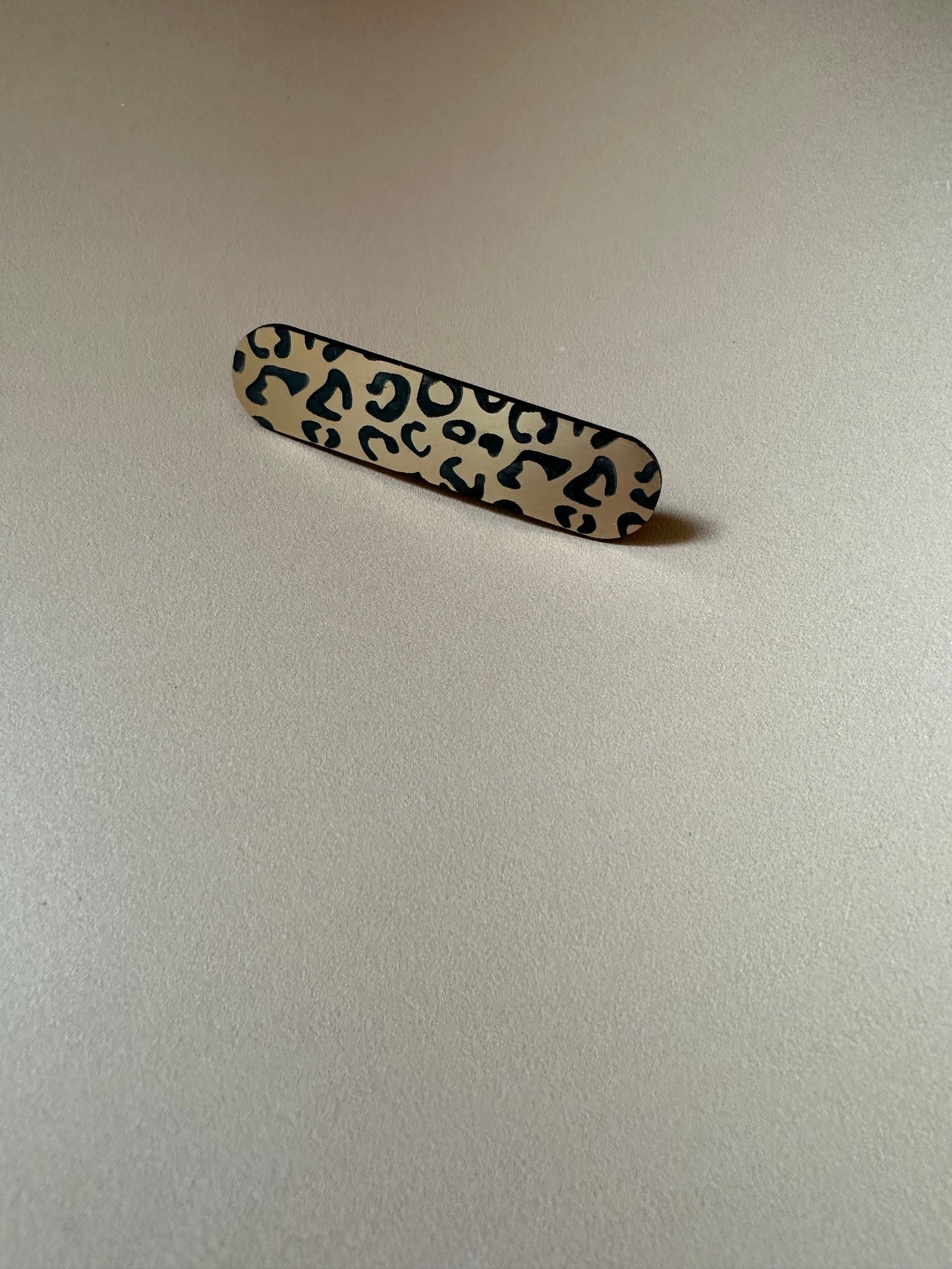 Barrette crocodile Léopard