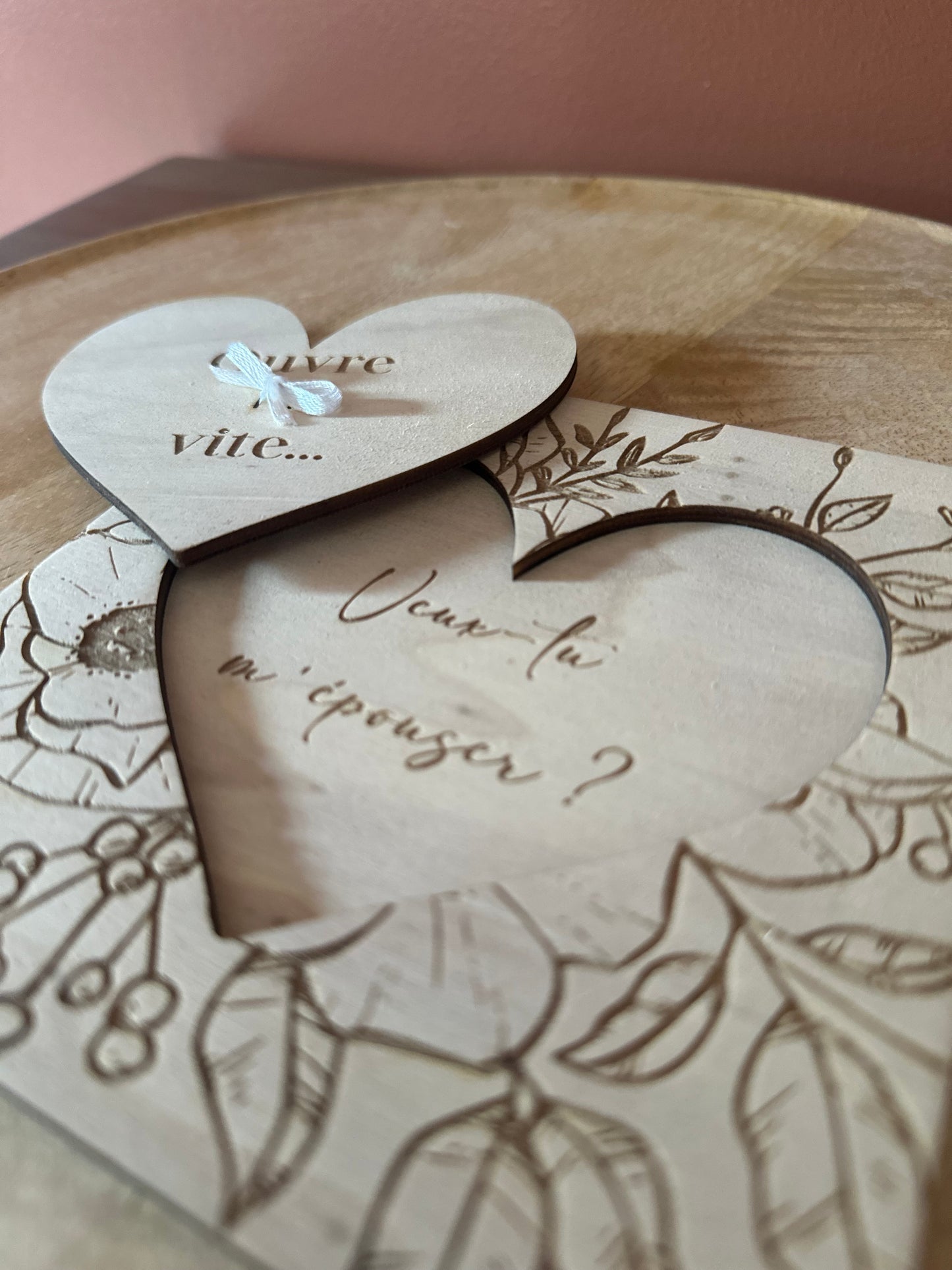Cadre puzzle coeur floral - Demande