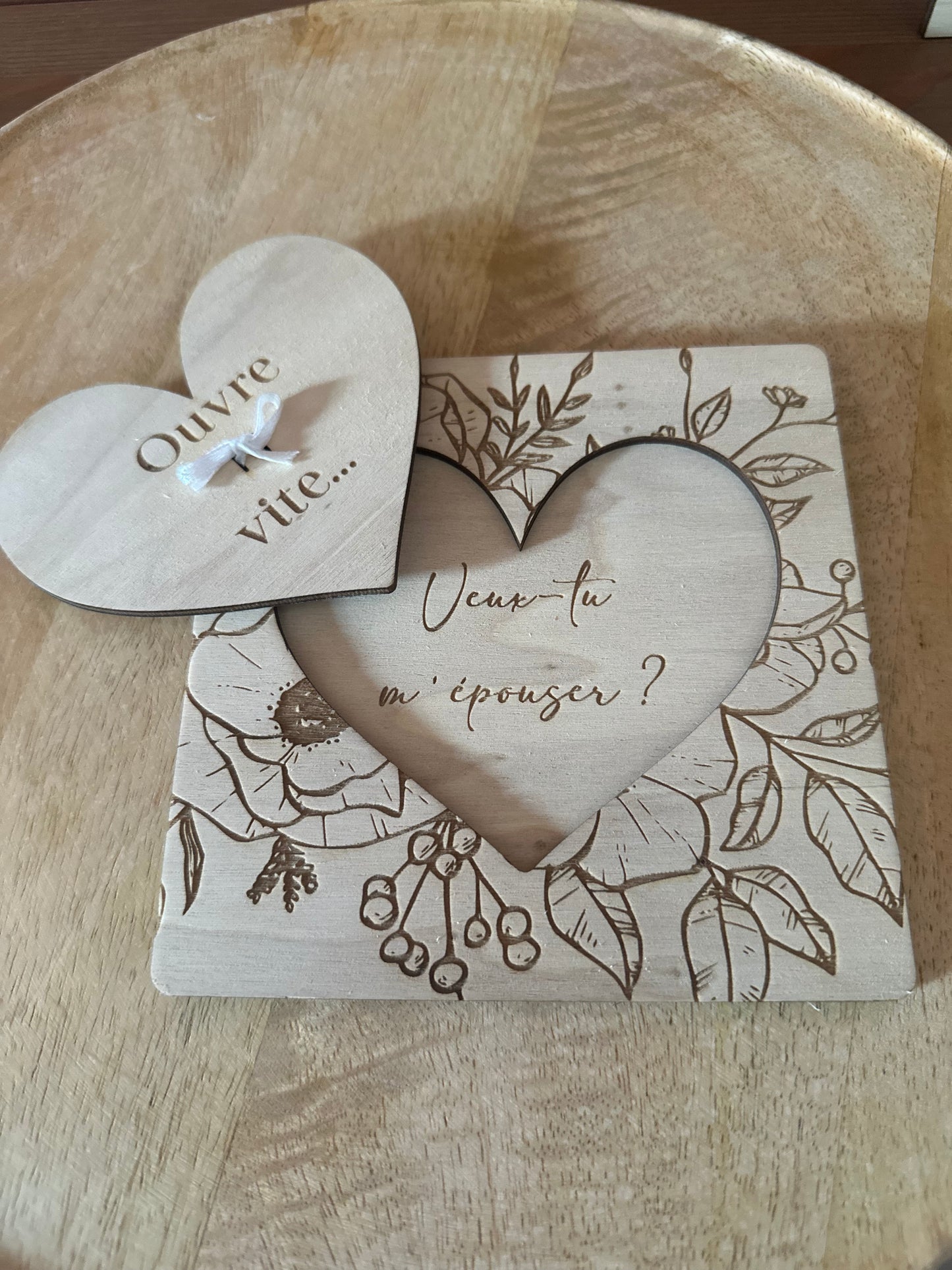 Cadre puzzle coeur floral - Demande