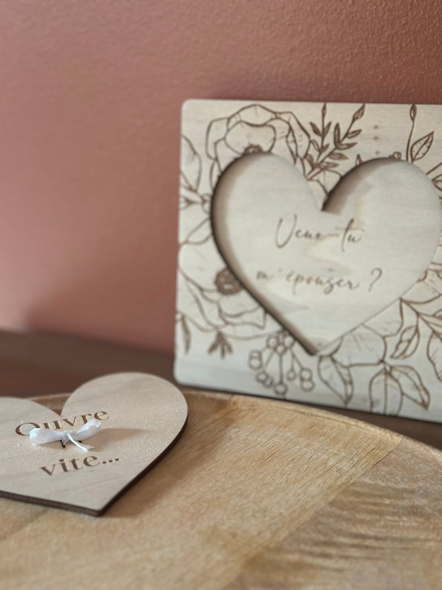 Cadre puzzle coeur floral - Demande