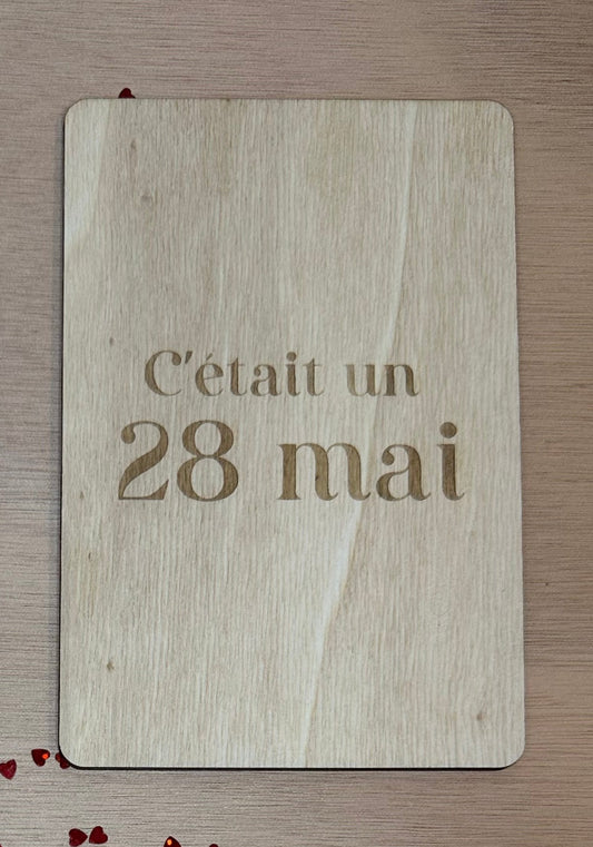 Carte postale en bois "C'était un..."