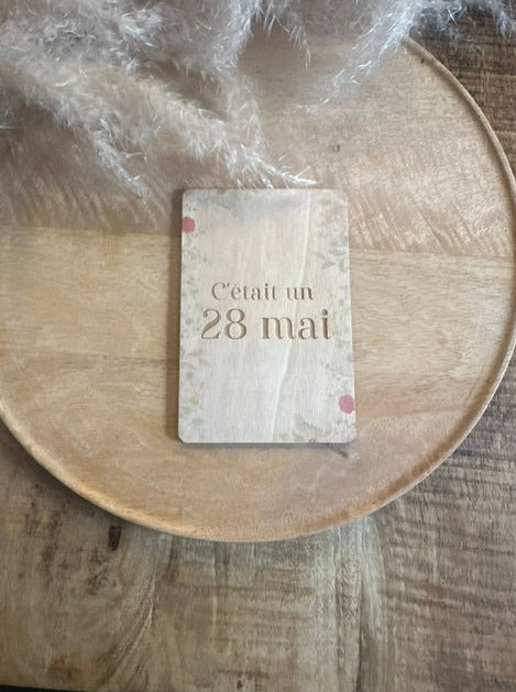 Carte postale en bois "C'était un..."