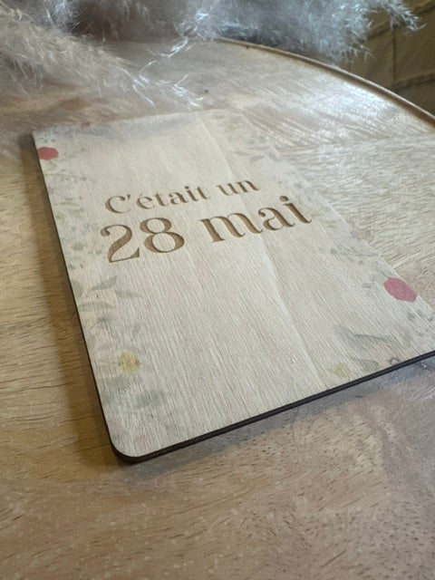 Carte postale en bois "C'était un..."