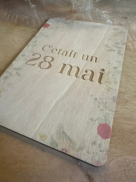 Carte postale en bois "C'était un..."