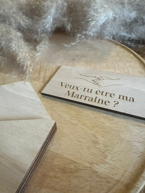 Enveloppe surprise avec carte en bois