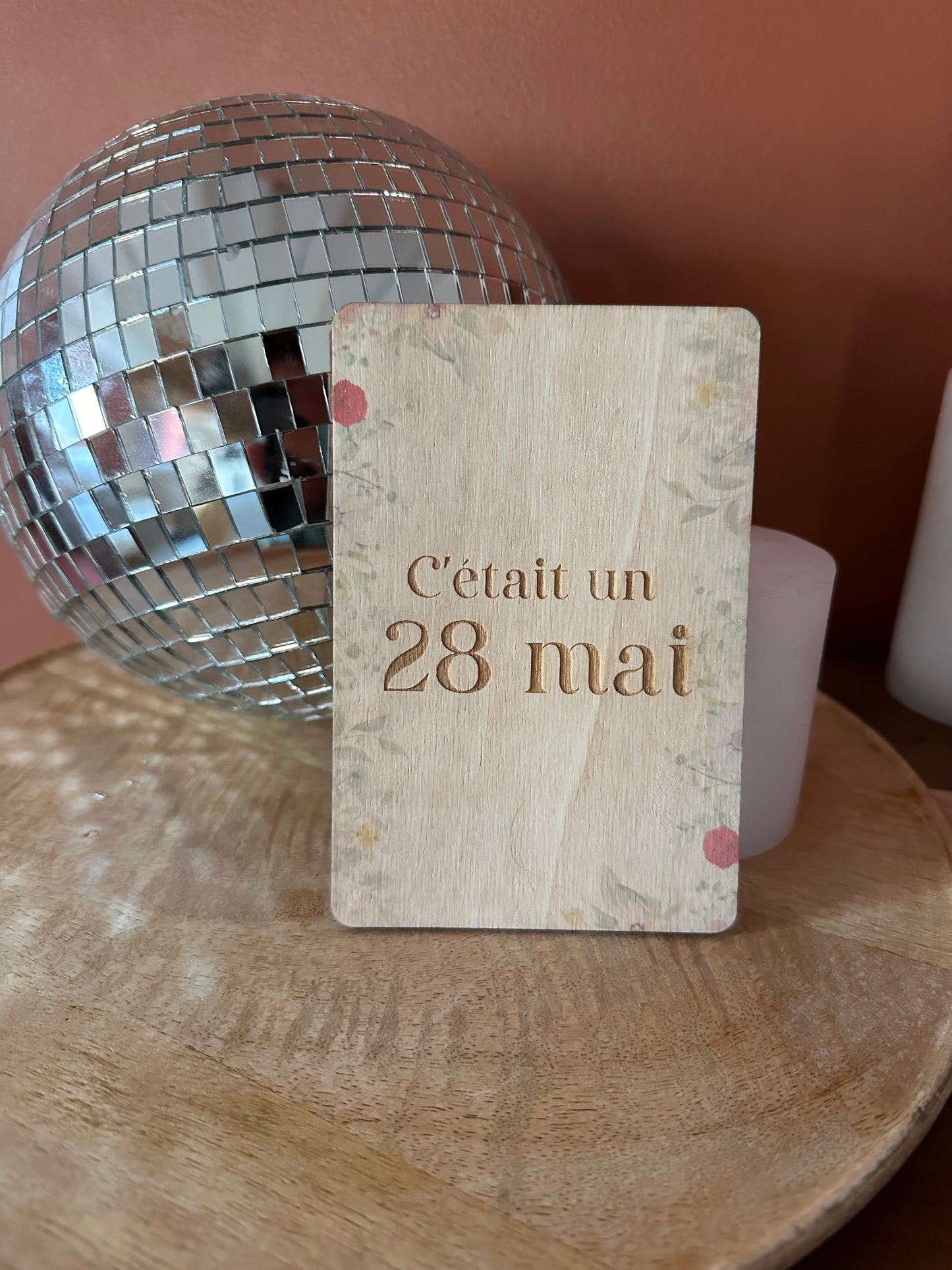 Carte postale en bois "C'était un..."