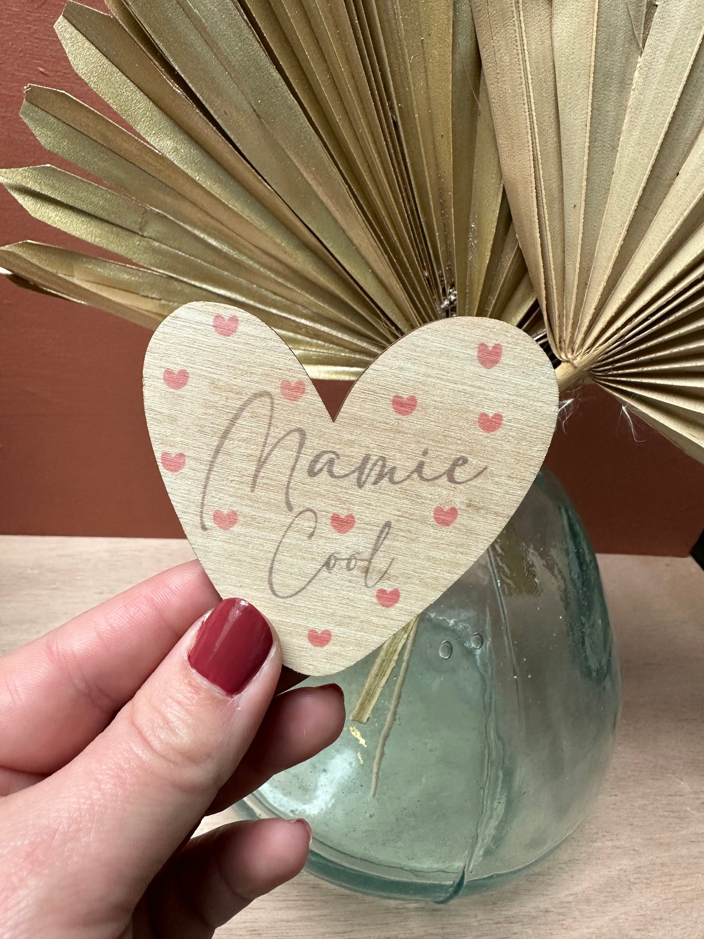 Magnet Coeur en bois Mamie Cool