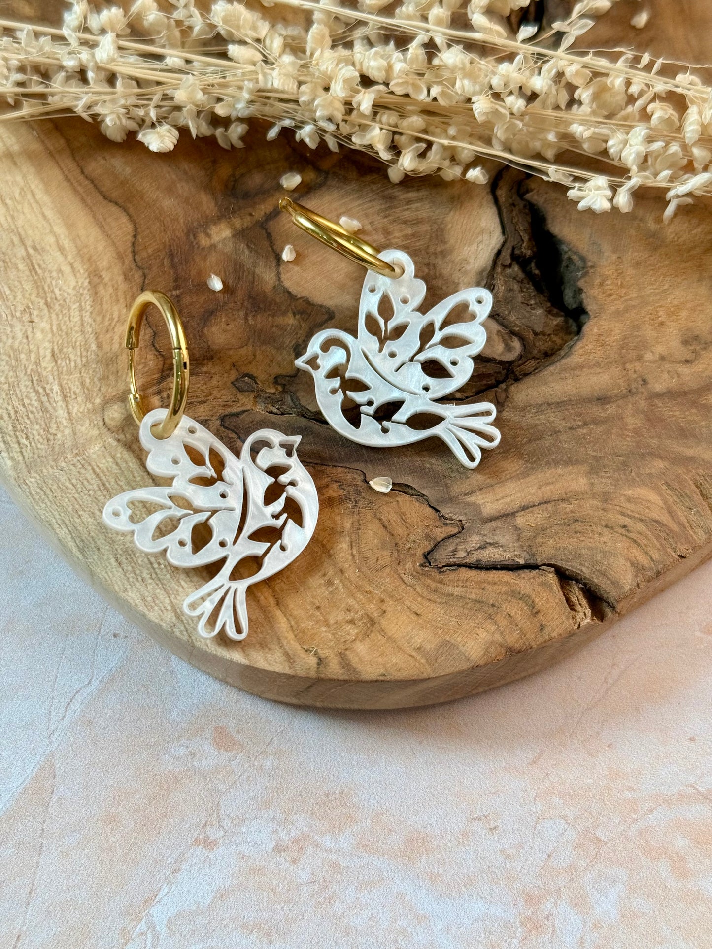 Boucles d'oreilles Créoles interchangeables - Colombes