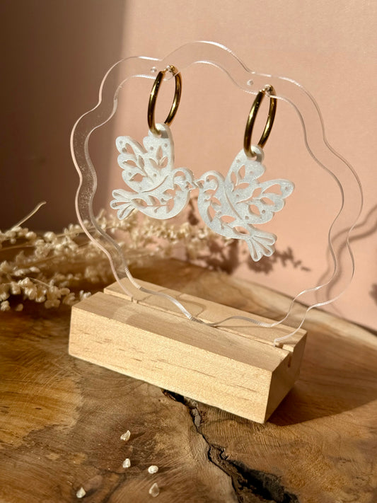 Boucles d'oreilles Créoles interchangeables - Colombes