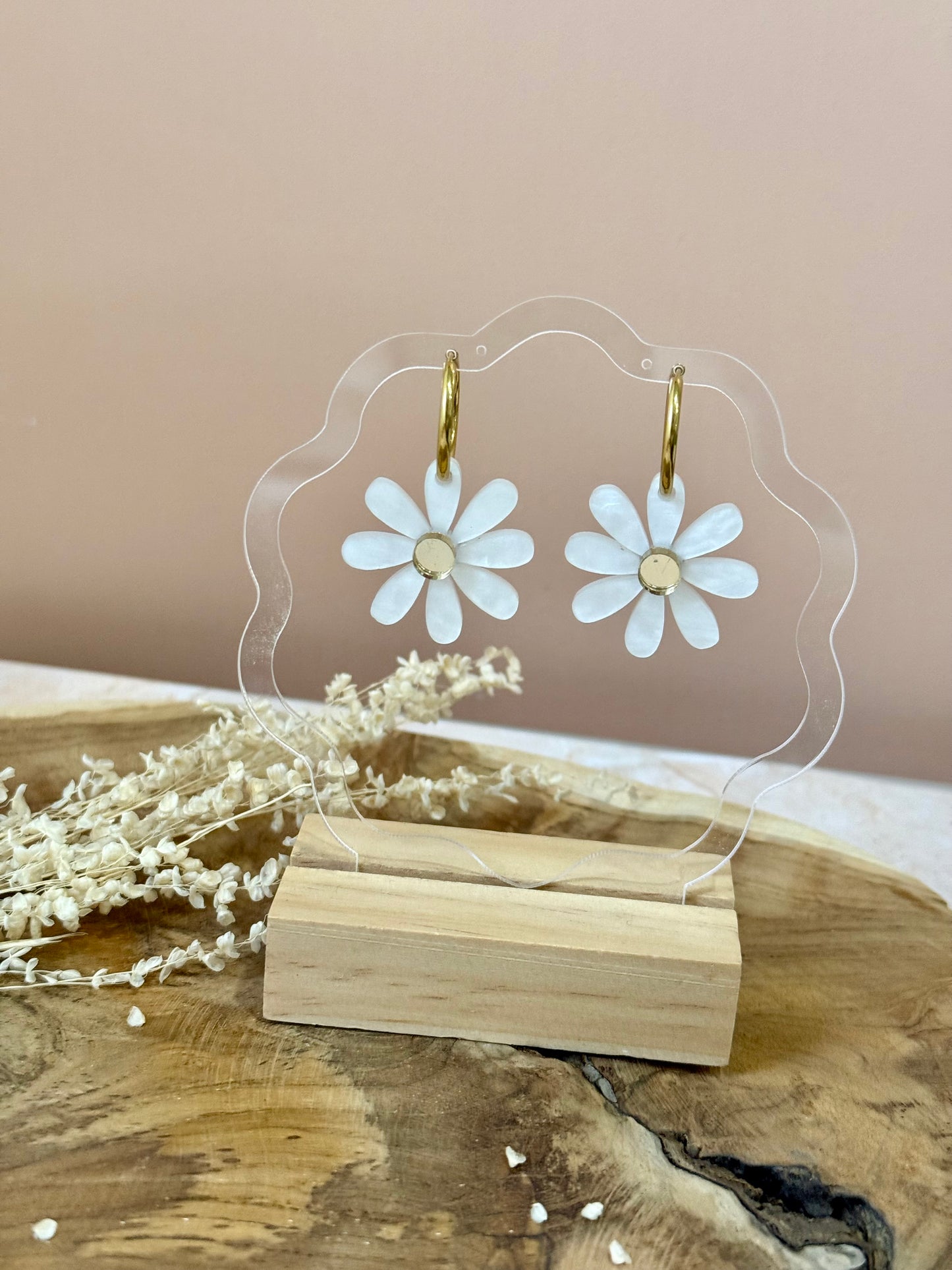 Boucles d'oreilles Créoles interchangeables - Marguerite