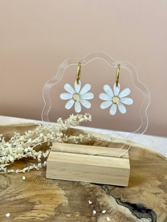 Boucles d'oreilles Créoles interchangeables - Marguerite