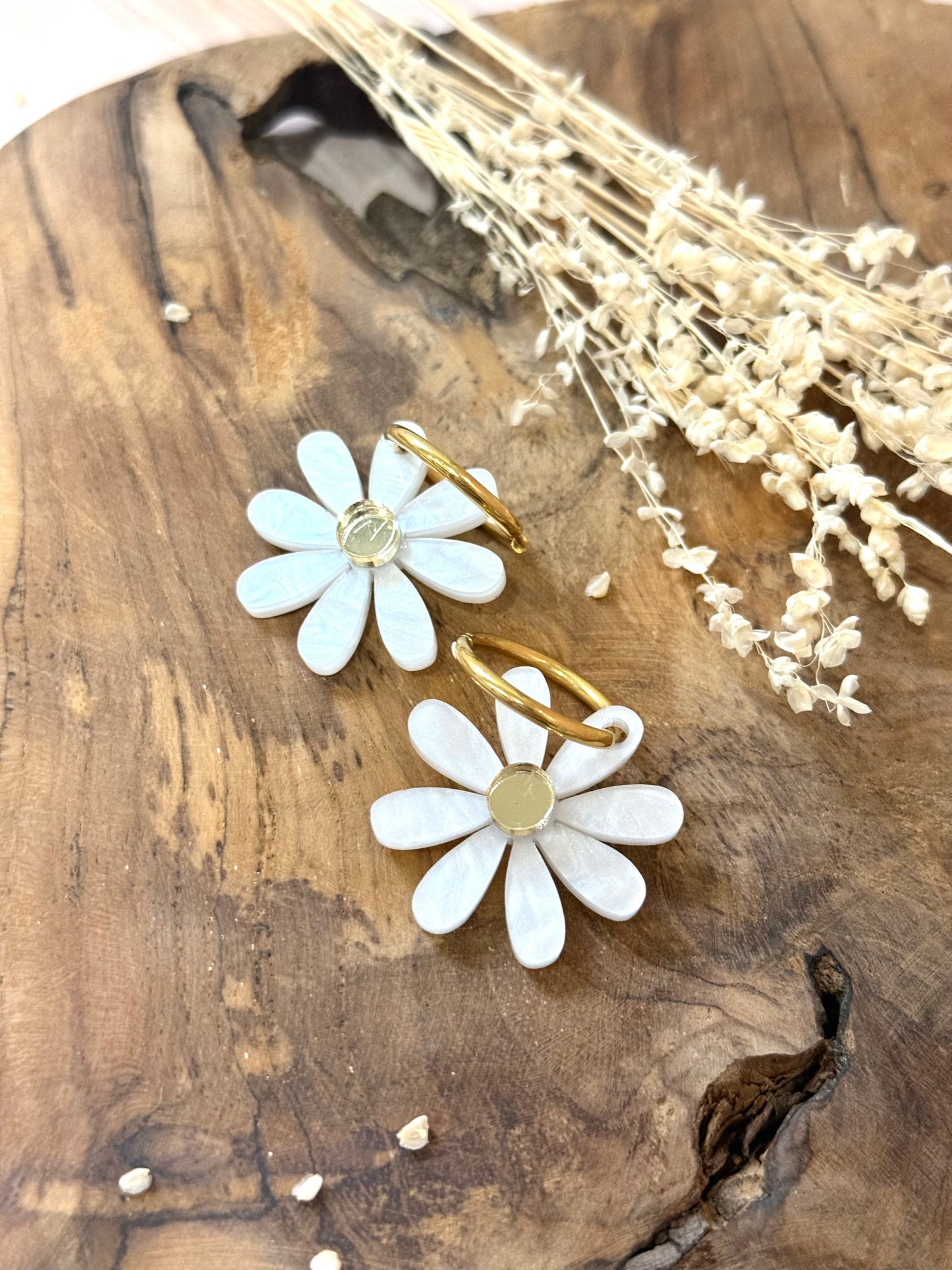 Boucles d'oreilles Créoles interchangeables - Marguerite