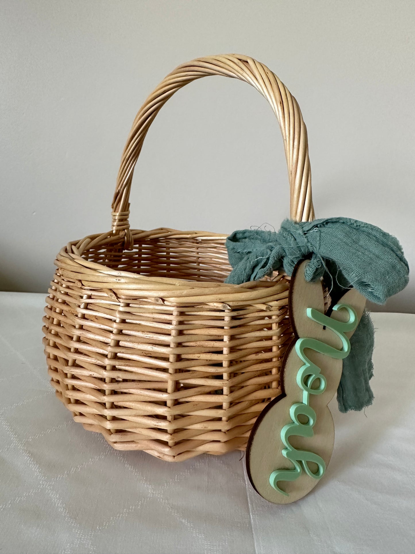 Panier + Etiquette pour panier de Pâques - Lapin