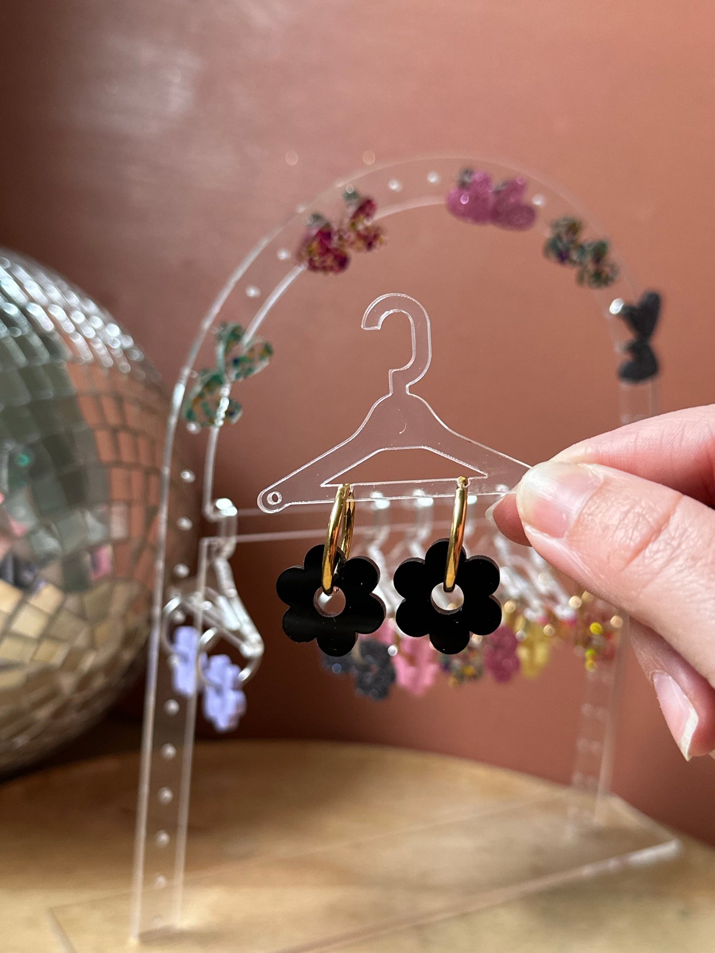 Boucles d'oreilles Créoles mini fleurs Mère-Fille