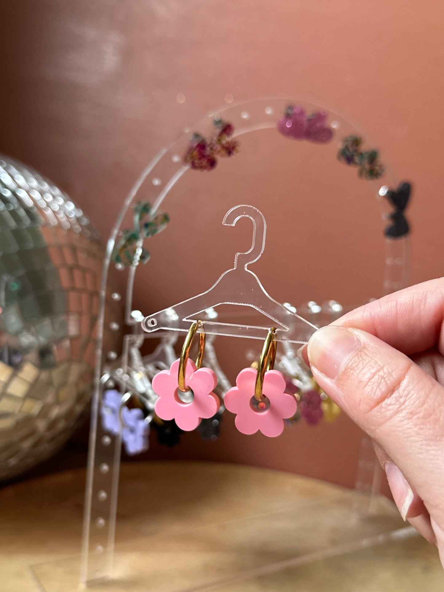 Boucles d'oreilles Créoles mini fleurs Mère-Fille