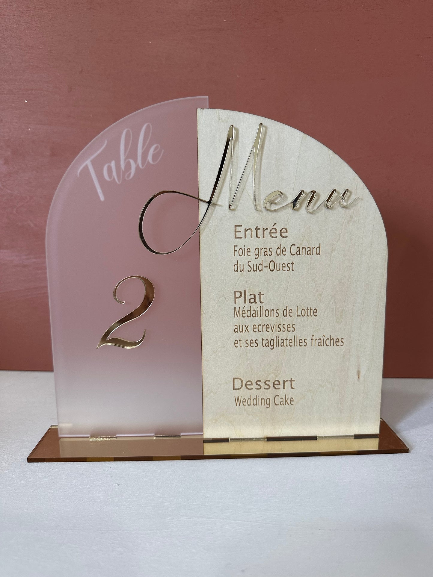 Menu et numéro de table- Bois Doré Chic