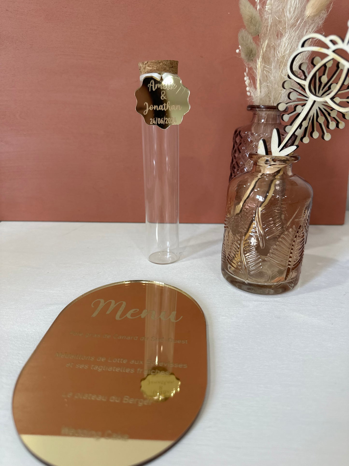 Menu de mariage arrondi - Douce Lueur