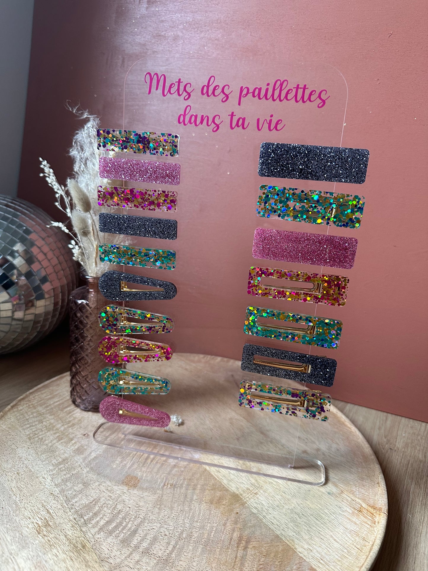 Barrettes crocodiles pailletées - Triangle