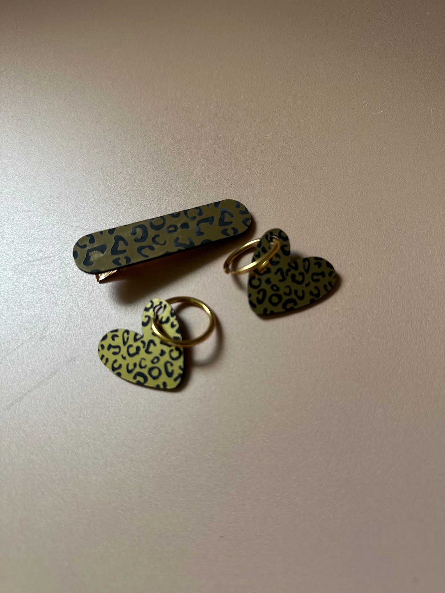 Barrette crocodile Léopard