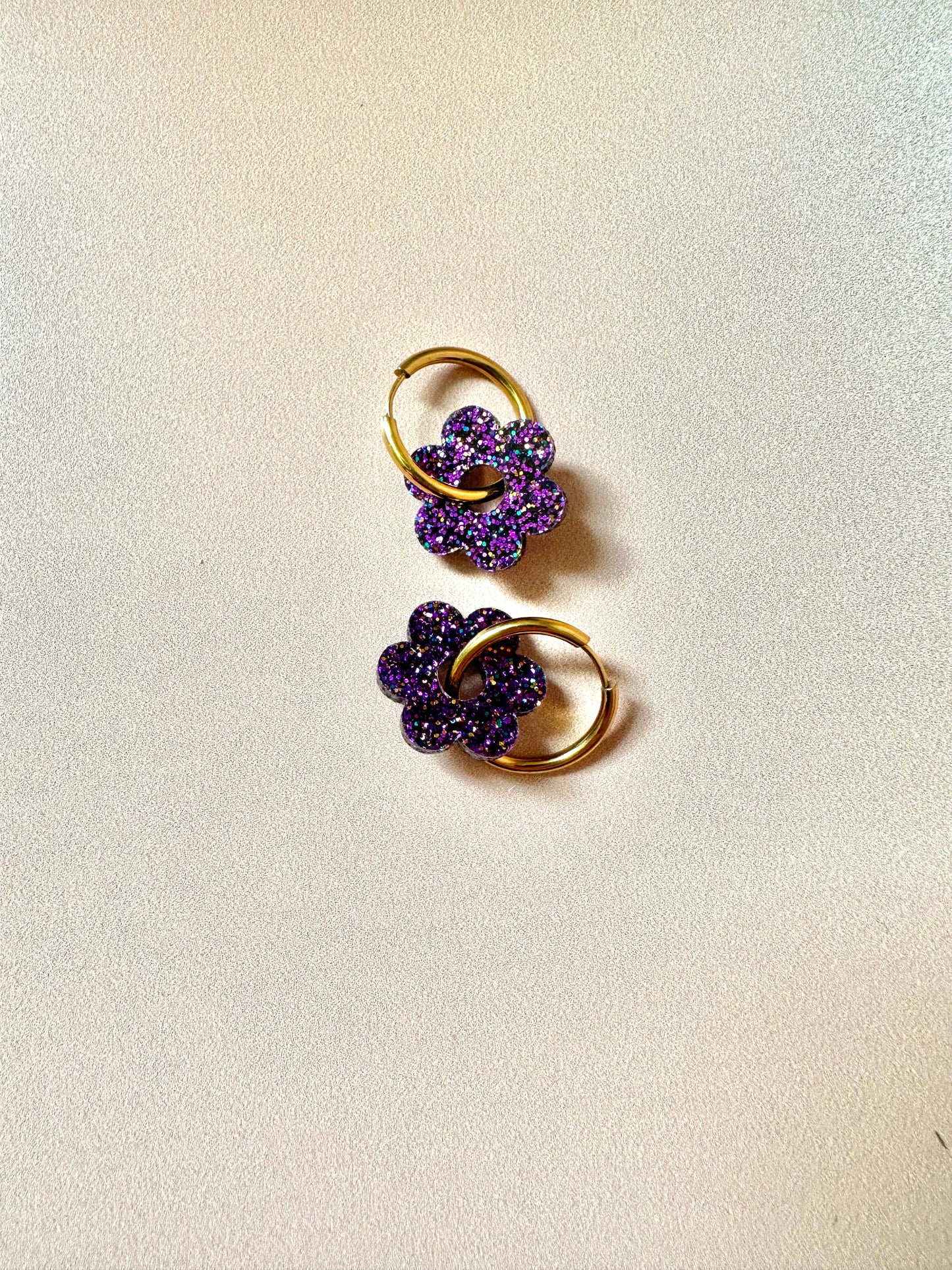 Boucles d'oreilles Créoles mini fleurs Mère-Fille