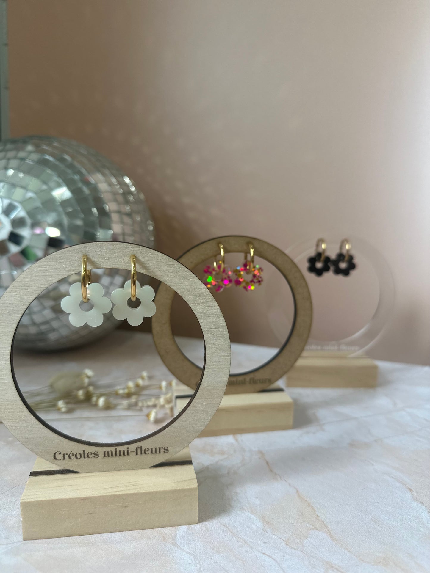 Boucles d'oreilles Créoles interchangeables - Daisy (Fleur)