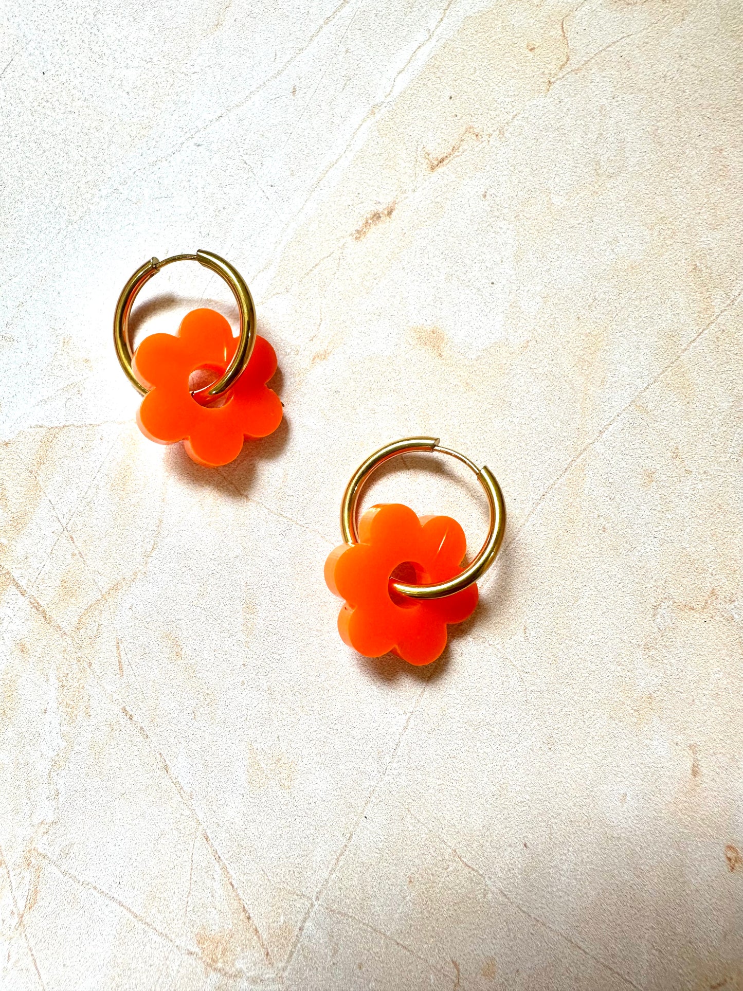 Boucles d'oreilles Créoles interchangeables - Daisy (Fleur)