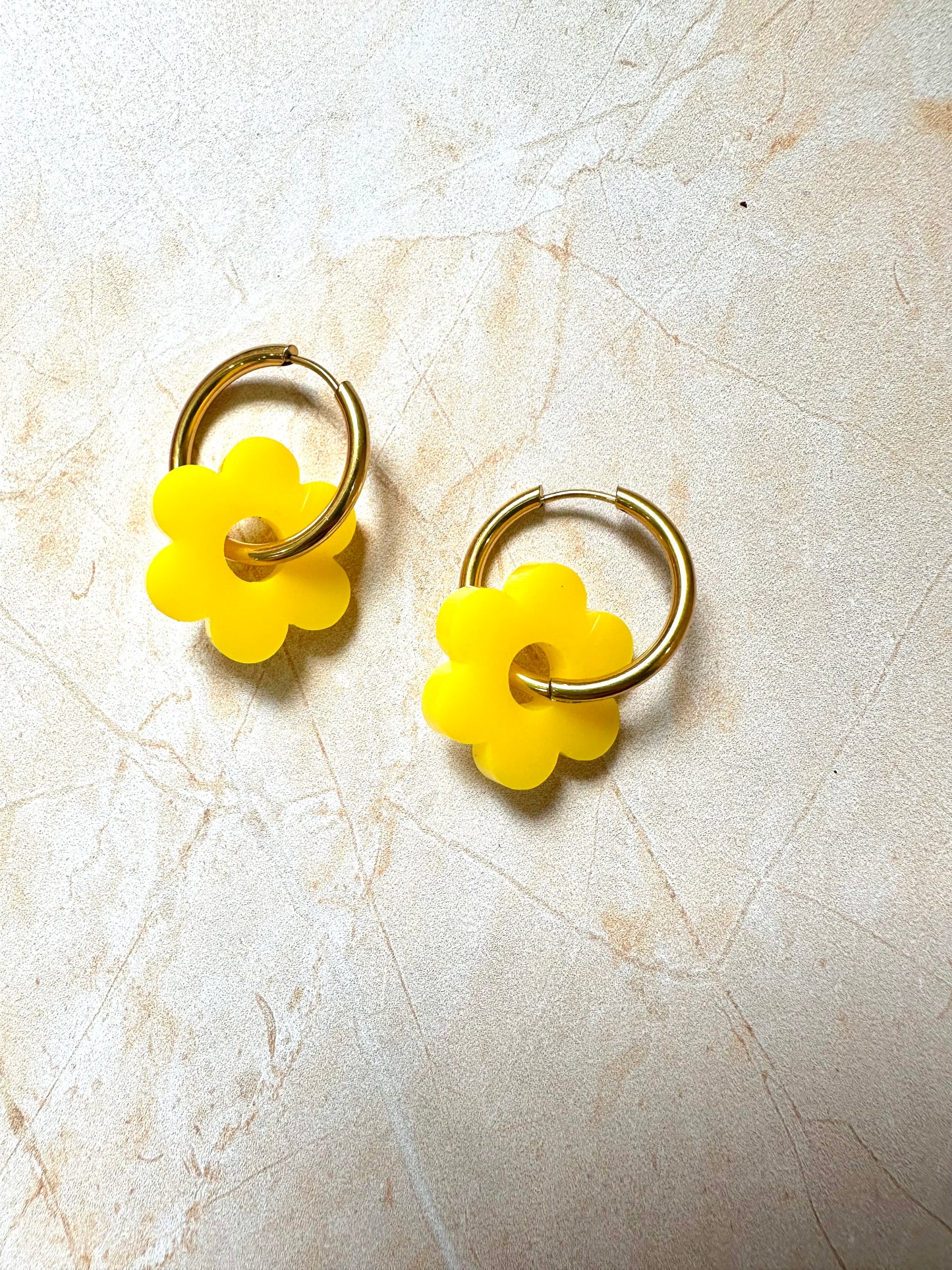 Boucles d'oreilles Créoles interchangeables - Daisy (Fleur)