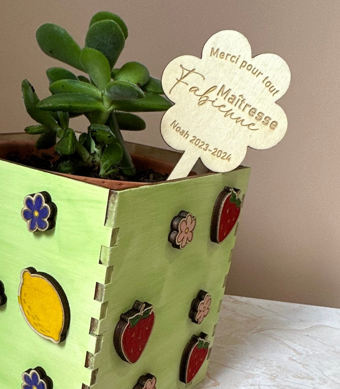 Pique à Planter en Forme de Fleur - Collection Fin d'Année Scolaire