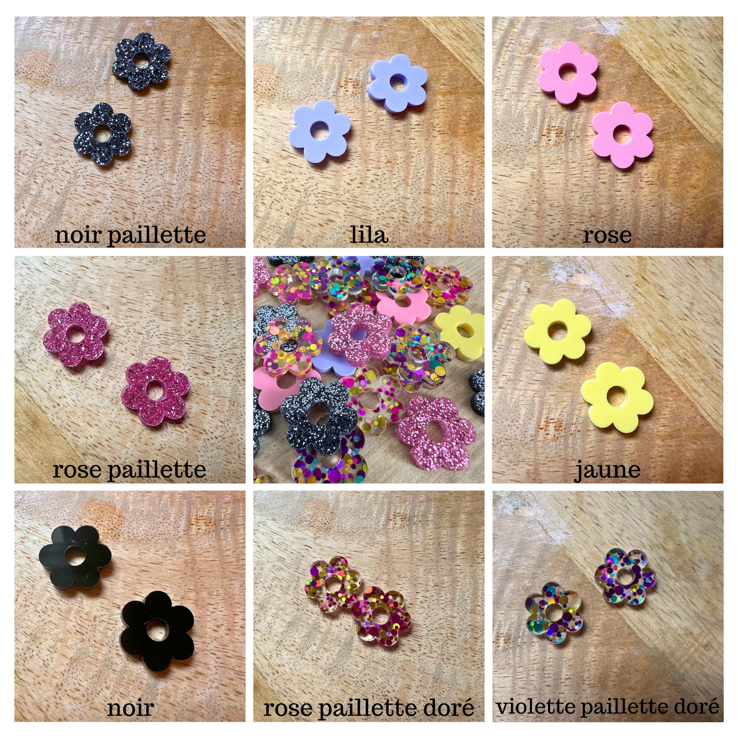 Boucles d'oreilles Créoles mini fleurs Mère-Fille