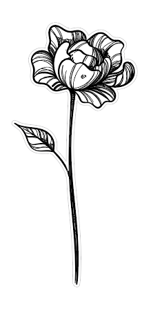 Fleur en Bois avec Soliflore et Étiquette en Plexi Doré "Bonne Fête Maman"